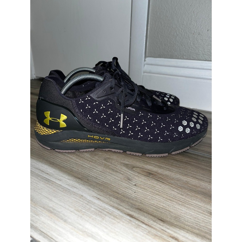 Under Armour HOVR Running Shoes Men's 11 Black Gold UA Storm Athletic Sneakers
